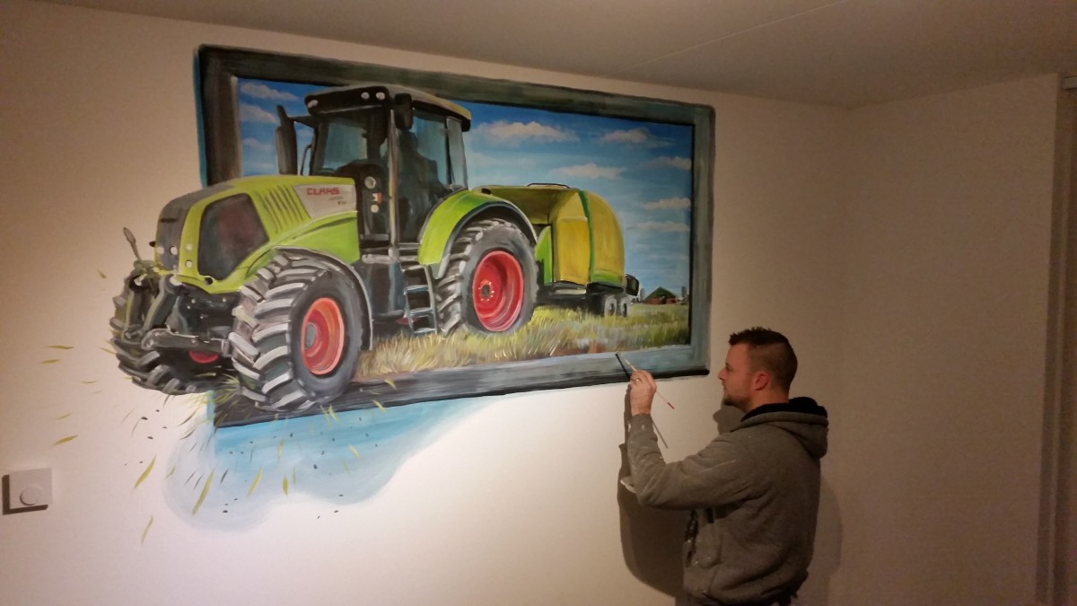 Claas traktor 3d schilderij