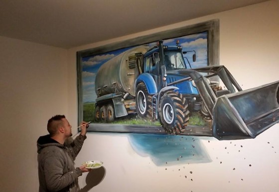 Tractor 3-d schilderij