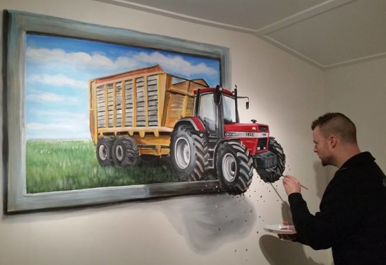 3d schilderij Case traktor